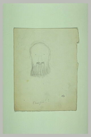 Croquis d'une tête d'homme, barbu, de face, image 1/1