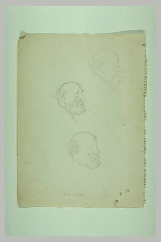 Trois études d'une tête d'homme barbu, au crâne dégarni: Charles Le Goffic