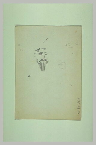 Croquis inachevé d'une tête d'homme barbu, de face, image 1/1