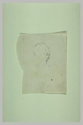 Croquis d'une tête d'homme, de trois quarts à droite, image 1/1