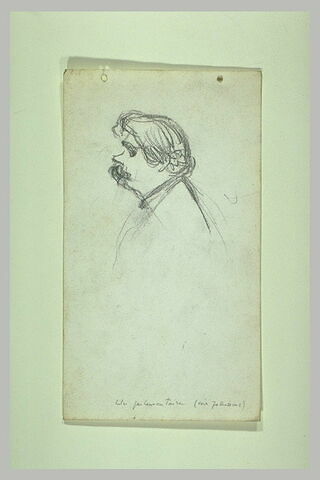 Tête d'homme, de profil à gauche, avec moustache épaisse, image 1/1