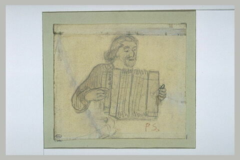 Paul Gauguin en costume breton, jouant de l'accordéon, image 2/2