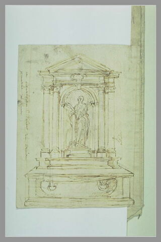 Maître-autel orné d'une statue de martyre, près d'une colonne, image 2/2