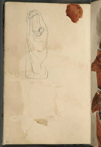 Croquis d'une femme arabe portant un enfant dans son dos, image 2/2