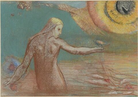 Fleur de sang : debout dans une étendue d'eau, une femme vue de face, image 1/1