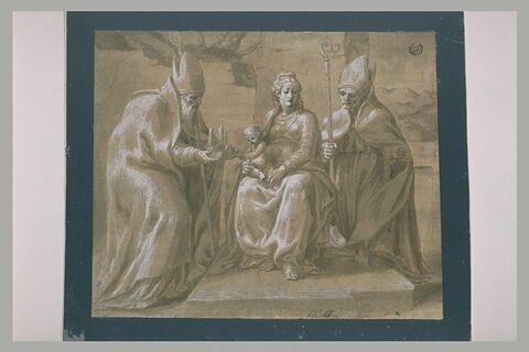 Vierge à l'enfant avec saint Pétrone et un autre évêque, image 2/2