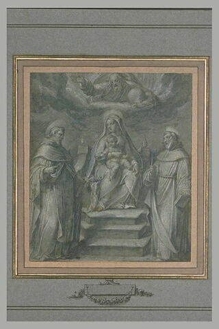 Dieu le Père, la Vierge à l'Enfant entre saint Dominique et saint François, image 2/2