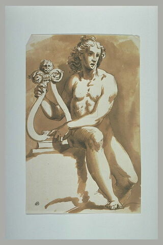 Apollon nu, assis tenant sa lyre, image 2/2