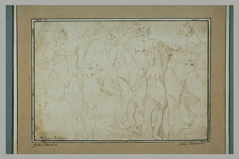 Guerriers nus (Hercules ?) marchant sur le corps de leurs ennemis vaincus, image 2/2