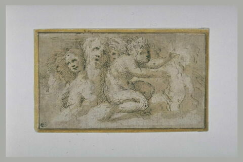 Demi-figures nues et un enfant (putto ?), image 2/2