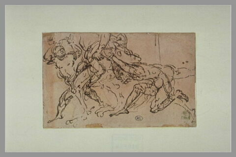 Etude d'un groupe d'hommes nus combattant, image 2/2