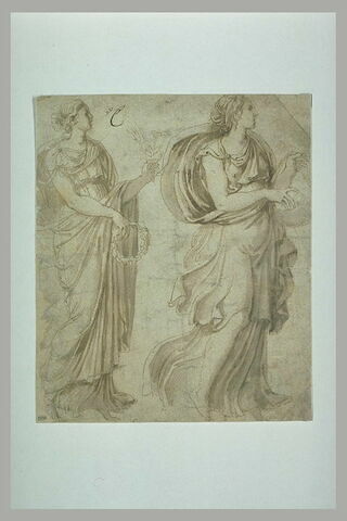 Deux nymphes, marchant vers la droite, d'après un bas-relief antique, image 1/1