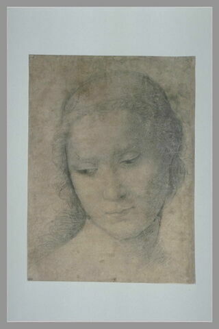 La tête de la Vierge, les yeux baissés, image 2/2