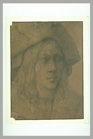 Tête de jeune homme, de trois-quart vers la droite, coiffé d'un bonnet, image 1/1