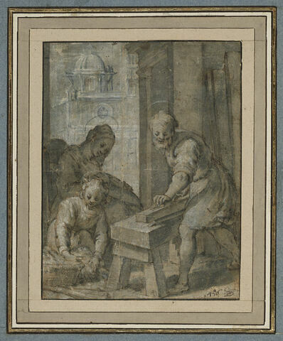 Saint Joseph dans son atelier avec la Vierge et l'Enfant