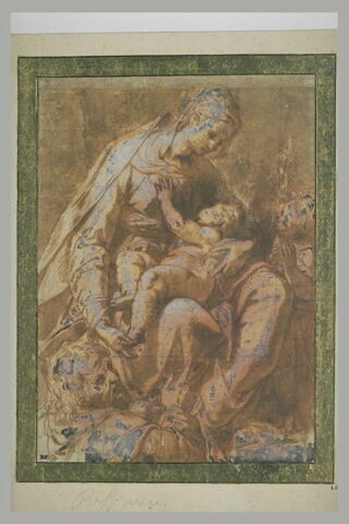 La Sainte Famille avec le petit saint Jean et un saint moine, image 2/2