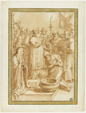 Saint Basile baptisant un vieillard