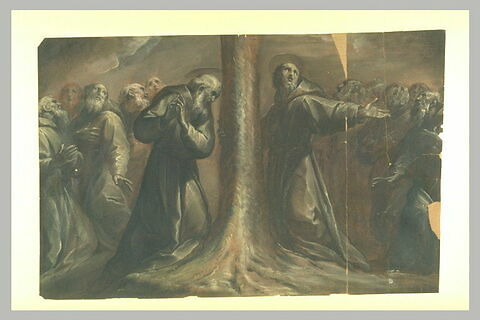 Franciscains en prière autour de saint François et saint Antoine de Padoue, image 3/3