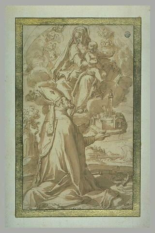 Saint Pétrone mettant la ville de Bologne sous la protection de la Vierge