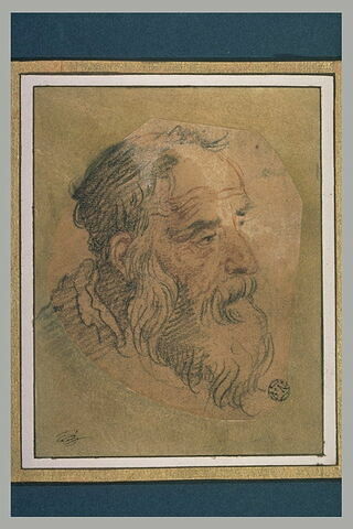 Tête de vieillard, tournée vers la droite, image 1/1