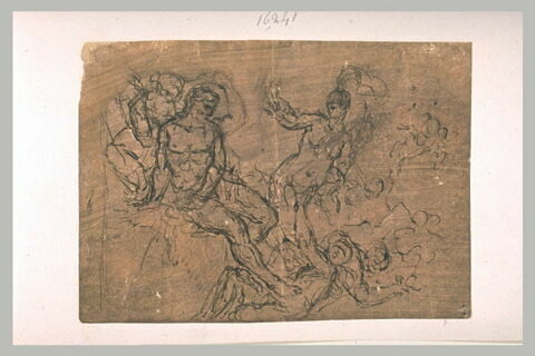 Vieillard nu assis entouré de plusieurs figures, image 1/1