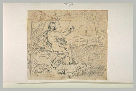 Saint Jean-Baptiste assis dans un paysage, image 1/1