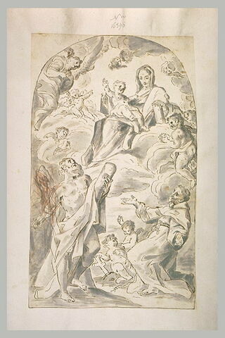 Saint André et saint Dominique adorant la Vierge à l'Enfant