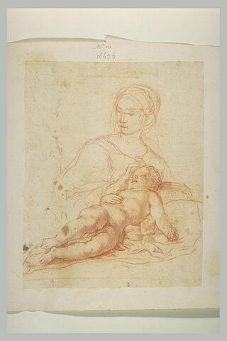 La Vierge avec l'Enfant, couché et endormi sur ses genoux