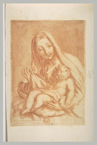 La Vierge en contemplation devant l'Enfant endormi, image 1/1