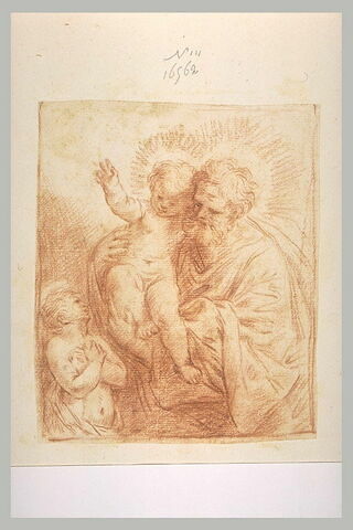 Saint Joseph portant l'Enfant, bénissant le petit saint Jean, image 1/1