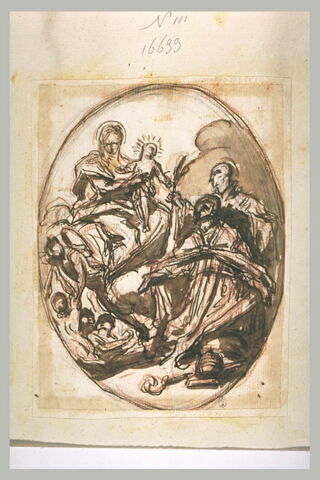 Vierge à l'Enfant adorée par deux saints