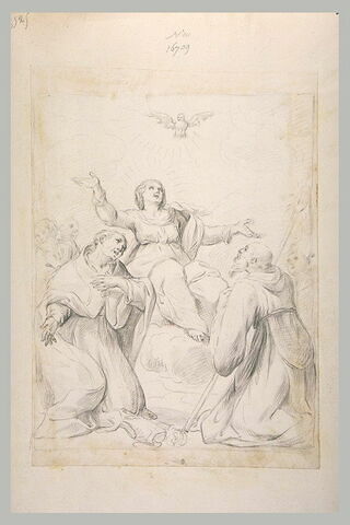 Plusieurs saints adorant la Vierge, avec le Saint-Esprit, image 1/1