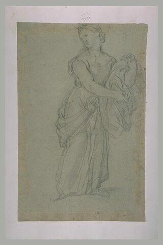 Femme debout, tenant une draperie, image 1/1
