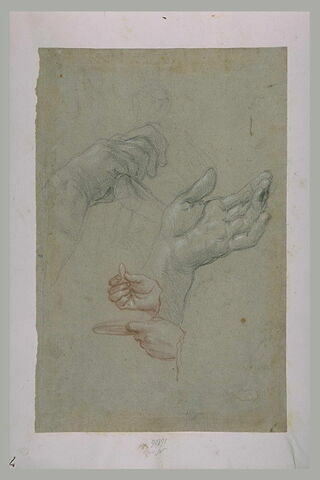 Deux mains, et deux autres présentant une hostie, image 1/1