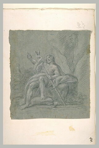 Saint Jean-Baptiste assis dans un paysage, prêchant, image 1/1