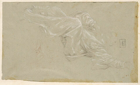 Etude de draperie pour une figure assise, levant le bras gauche, image 2/3