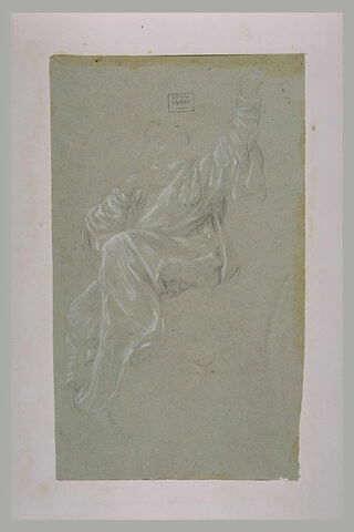 Etude de draperie pour une figure assise, levant le bras gauche, image 3/3