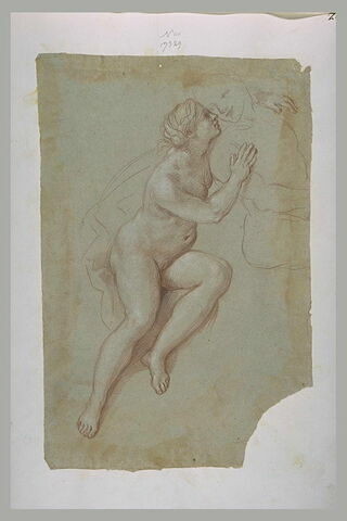 Femme nue, assise, entourant les épaules d'une figure assise se retournant, image 1/1