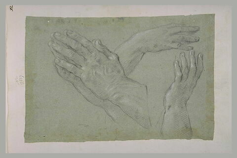 Etude de deux mains jointes et deux autres mains, image 1/1