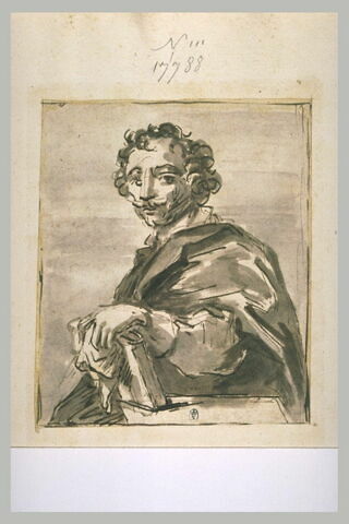 Copie d'après le portrait de Simon Vouet par Van Dyck, image 1/1