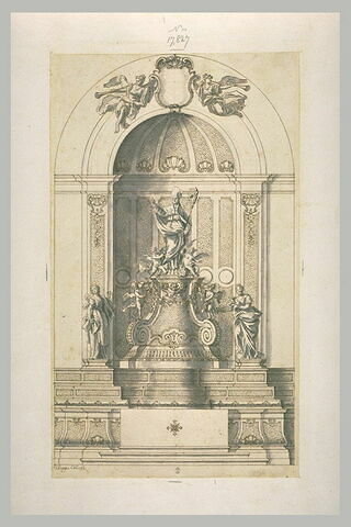 Projet d'autel avec la statue de saint Janvier