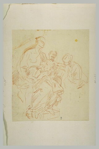 Adoration de la Vierge à l'Enfant par un saint, image 1/1