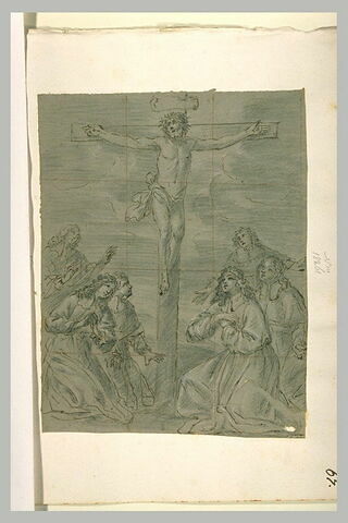 Le Christ sur la Croix, adoré par six religieuses, image 1/1