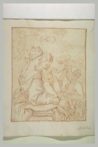 Saint Jean jouant avec l'Enfant assis sur les genoux de sa mère, image 2/2