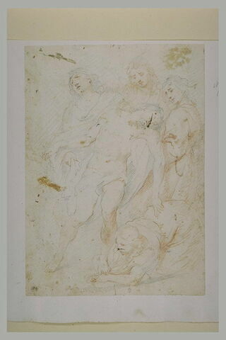 Le Christ mort sur les genoux de la Vierge, entourée de trois saints, image 2/2