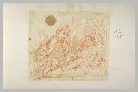 La Vierge en contemplation devant l'Enfant Jésus endormi, image 2/2