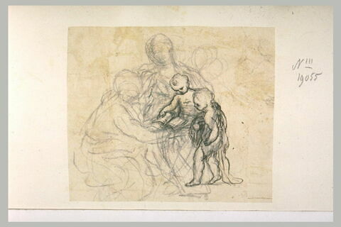 L'Enfant lisant sur les genoux de la Vierge, avec saint Joseph et saint Jean, image 1/1