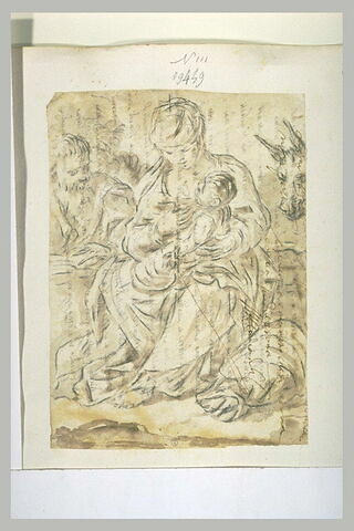 Repos de la Sainte Famille avec la Vierge allaitant l'Enfant, image 1/1