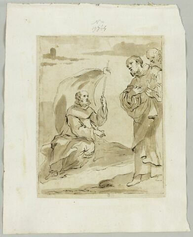 Saint François de Paule s'apprêtant à traverser le détroit de Messine (?), image 2/3
