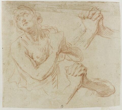 Demi-figure de femme, les mains jointes, et reprise de la position des mains, image 1/2